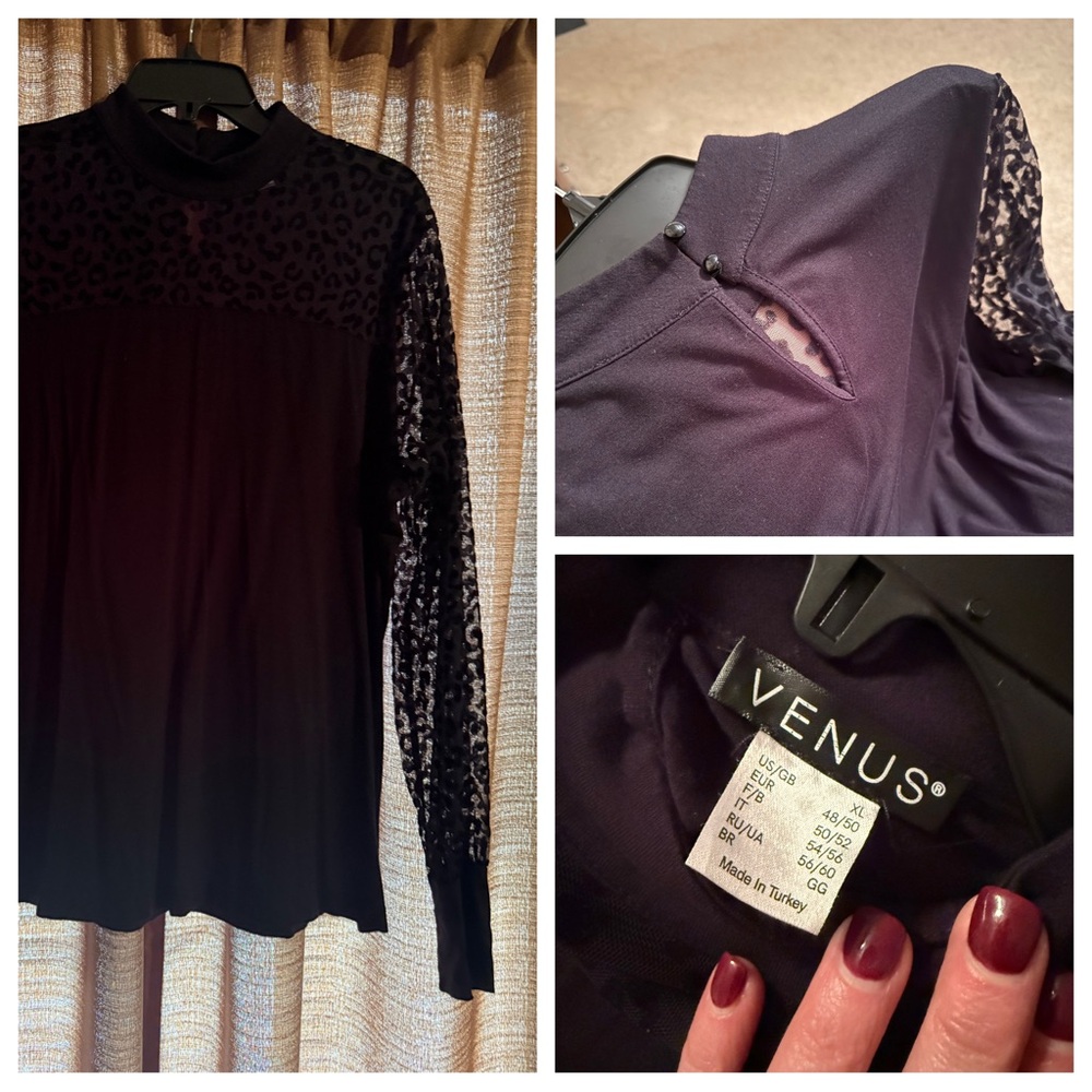 VENUS Black Women's Top